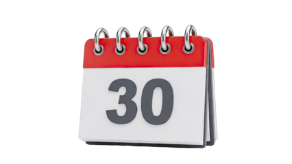 Desk Calendar Page Showing "30"