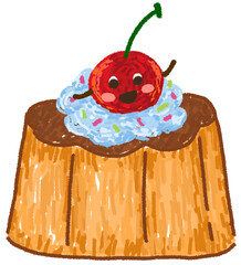 pudding with cherry on top