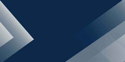 White and blue modern abstract wide banner with geometric shapes. Dark blue and white abstract background.