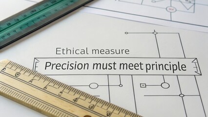 Ethical Measure of Precision and Principle in Engineering Design and Technical Drawings with Ruler and Graphic Elements