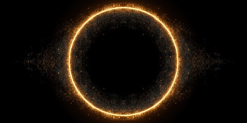Glowing ring on black background abstract design for creative projects