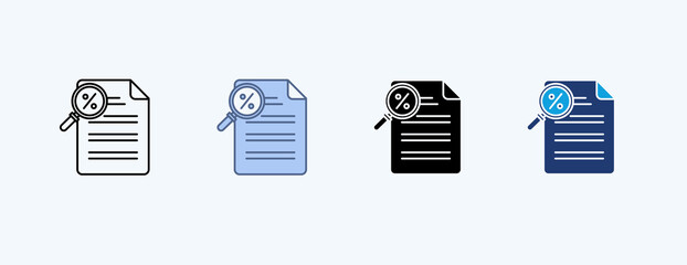 Tax Analysis Multiple Icon Illustration Vector