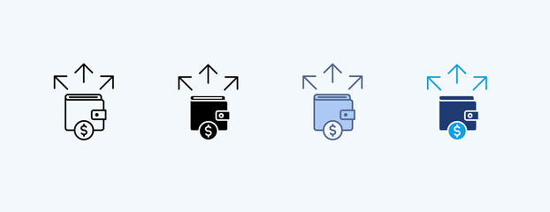 Expense Multiple Icon Illustration Vector