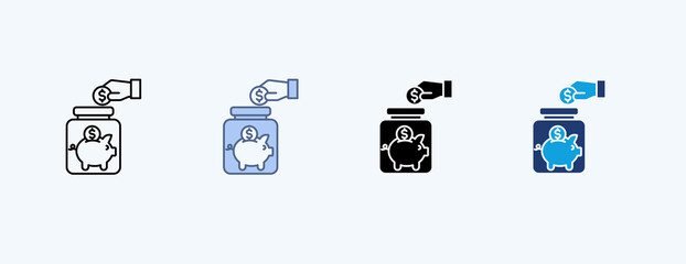 Frugality Multiple Icon Illustration Vector