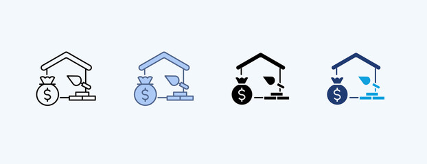 Construction Budget Multiple Icon Illustration Vector