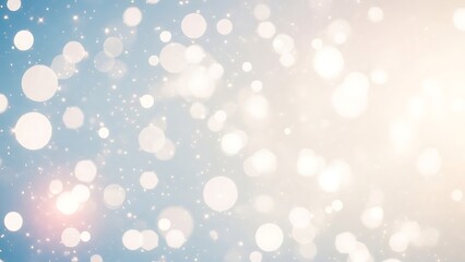 Falling Snowflakes on Blue Background with Bokeh Effect white bokeh