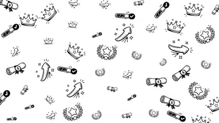 Doodle account achievement success progress rewards gamification education suitable for educational content, gaming interfaces, or reward systems.