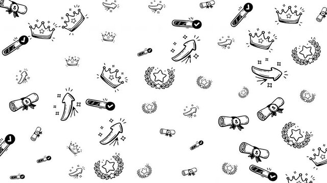 Doodle account achievement success progress rewards gamification education suitable for educational content, gaming interfaces, or reward systems.