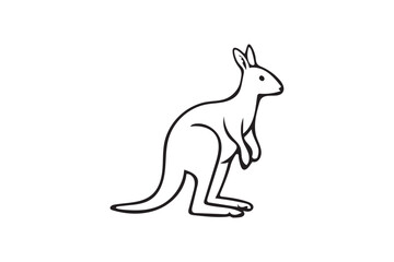 Kangaroo silhouette on white background.