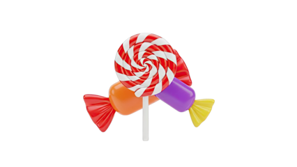 Colorful Candy and Swirl Lollipop