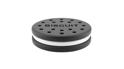 Cookie-shaped container with 'Biscuit' text