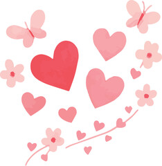 Whimsical Pastel Hearts