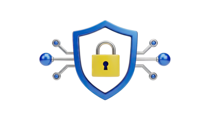 Digital Security Shield with Lock and Circuitry