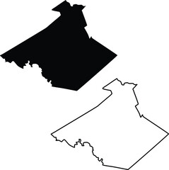 Map of nicholas county west irginia usa silhouette flat and outline design
