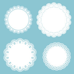 White Round Lace Pattern Decorative Material – Elegant Circular Lace白い丸型レース模様の装飾素材｜繊細で上品な円形レース 