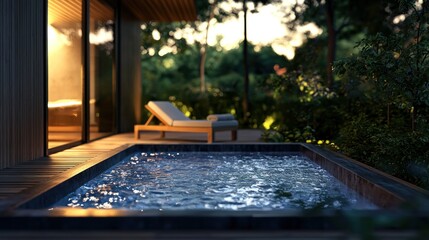 Swimming pool with lounge chair view