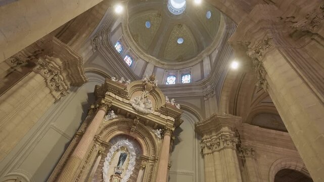 Interior view of Sameiro Church dome and altar in Braga Portugal