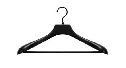 Black Clothes Hanger Isolated on a Transparent Background