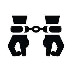 handcuffs glyph icon illustration vector graphic.eps