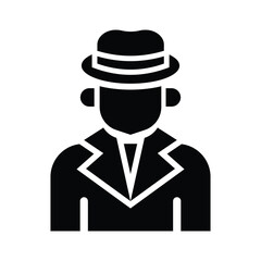  detective glyph icon illustration vector graphic.eps
