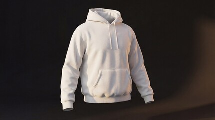 Blank White Pullover Hoodie Mockup for Apparel Design on Dark Background
