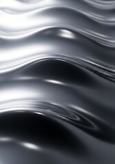 Sleek metallic waves, abstract liquid metal motion design element