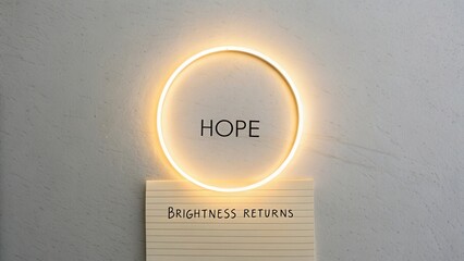 Inspirational message of hope with glowing circle on textured background to uplift spirits and evoke positivity in life