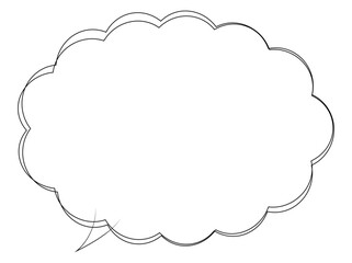 吹き出しのイラスト18【手書き落書き風の二重線】