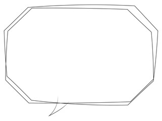 吹き出しのイラスト19【手書き落書き風の二重線】