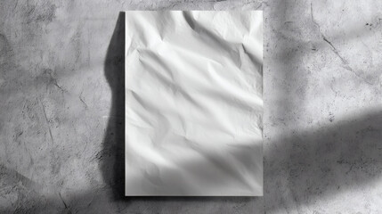 Blank Paper Mockup with Shadow on Wall