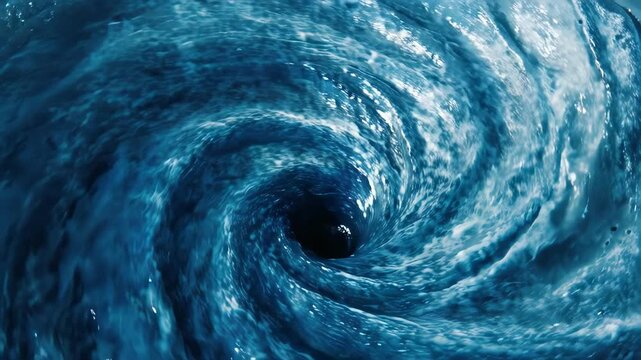 Swirling Ocean Water Vortex Closeup.