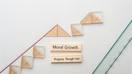 Moral Growth Progress Through Care Representation with Geometric Shapes on a Clean White Background