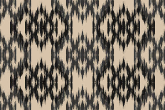 Ikat geometric folklore ornament.  Tribal ethnic texture.Seamless striped pattern in Aztec style. Motifs Ikat embroidery abstract  design for texture, fabric, clothing, wrapping, decoration