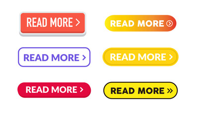 Set of Read More web buttons vector design.