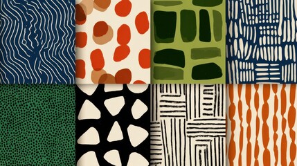 Abstract patterns and textures collage colorful art