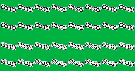 Digital animation of ootd text banner in seamless pattern against black background - Powered by Adobe