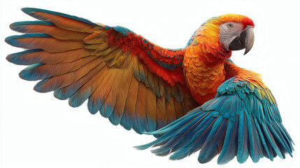 Obraz premium Colorful Parrot with Spread Wings