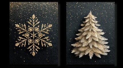 Festive Merry Christmas 2026 vector cards featuring snowflakes, trees, and glitter designs for winter holiday greetings