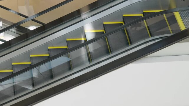 Escalators in shopping malls in the city.
