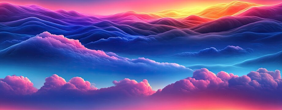 Soft Rainbow Gradient Seamless Pattern Background