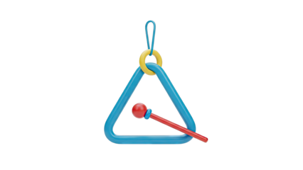 Colorful Toy Triangle with Striker and Loop
