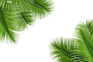 palm leaves isolated on white background