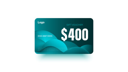 400 dollar coupon gift voucher, cash back banner special offer. Vector illustration. Big sale and super sale coupon code $400 discount gift voucher