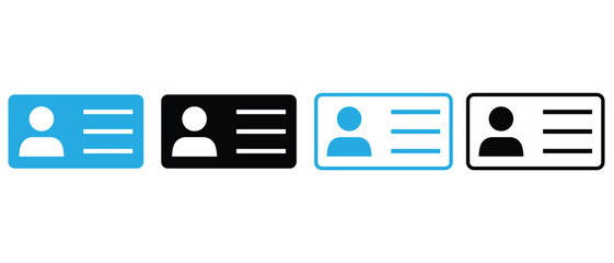 ID card profile icon set
