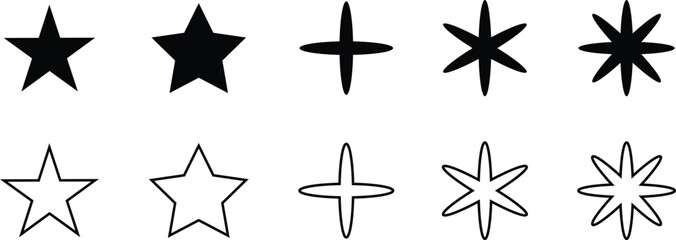 Star and sparkle icon set