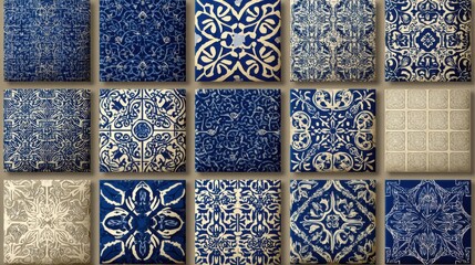 Collection of ornamental decorative tile patterns