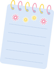 Cute notepad with floral decoration
