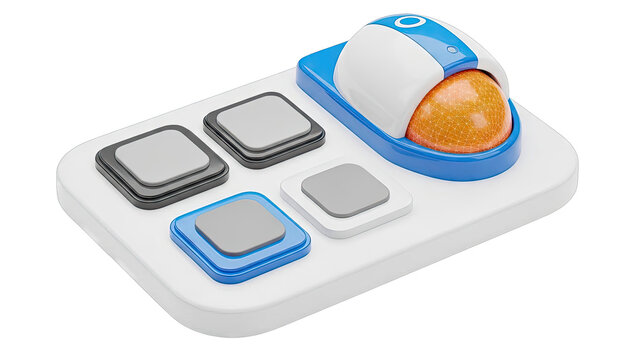 Futuristic Interface with Trackball and Buttons