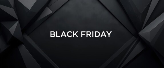 Black Friday sale banner with modern dark geometric background