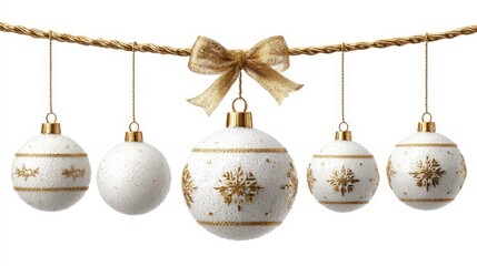 Background for birthday celebration with chain decorations and white Christmas bulbs, ideal for festive events and gatherings